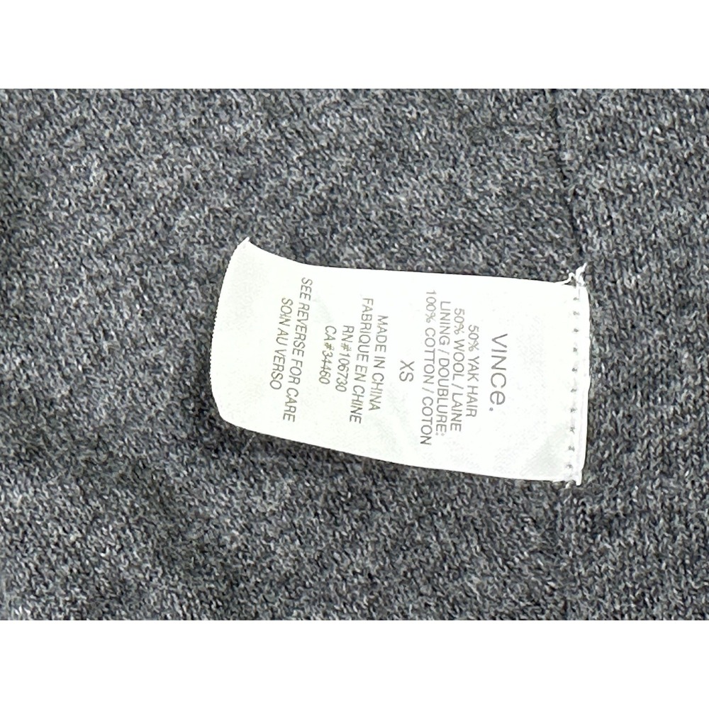 Vince Wool Yak Wool Honeycomb Long Cardigan Open Front Sweater XS Gray Cardigan - Picture 6 of 6